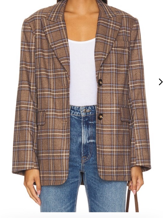 Lovers + Friends Jackets & Blazers - Lovers + Friends Plaid Brown/blue Oversized Blazer Jacket - Women's size small